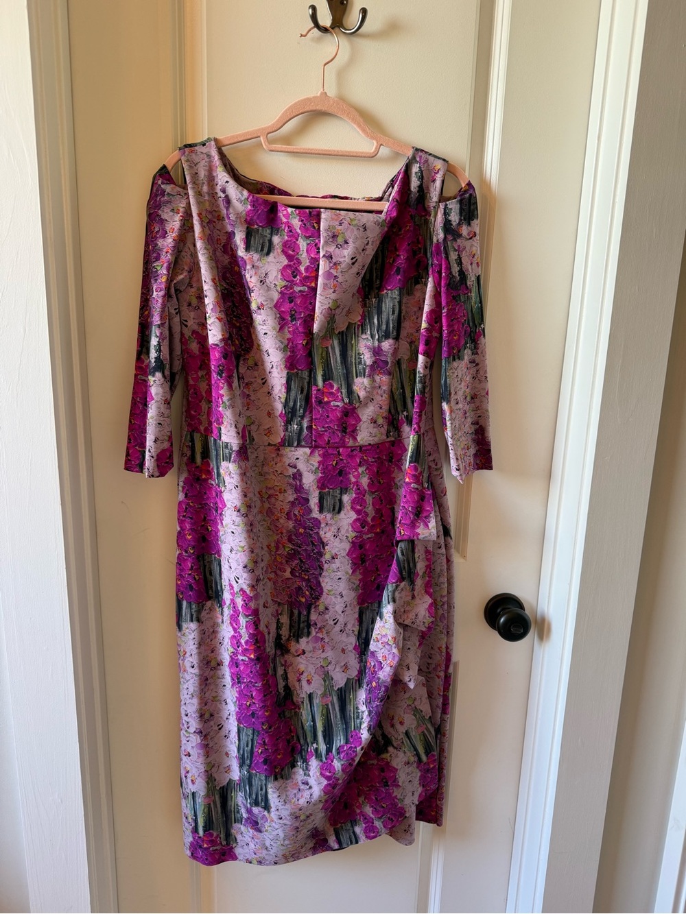 Chiara Boni Pink and Lavender Floral Midi Dress